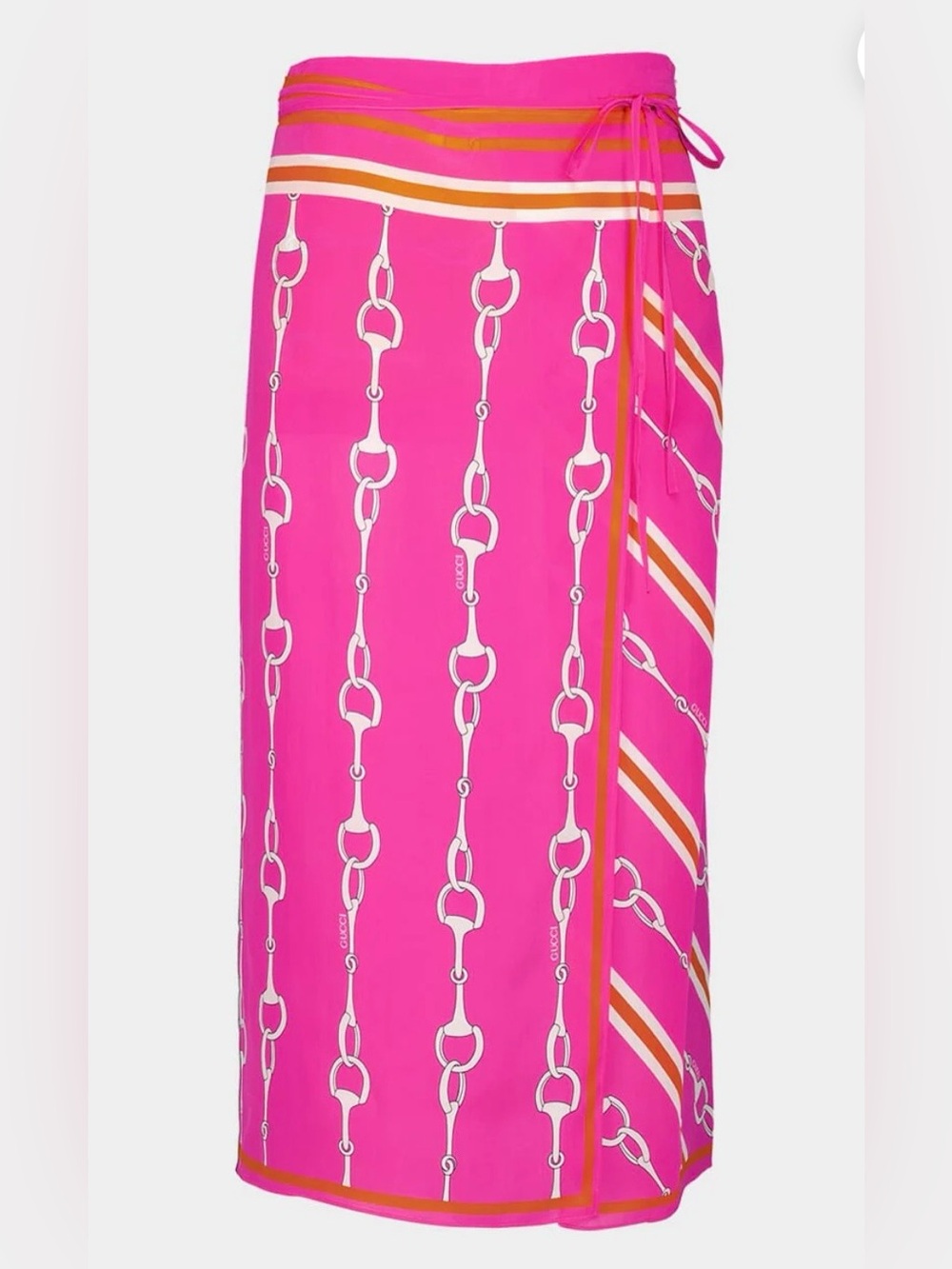 Gucci Horsebit Silk Wrap Skirt